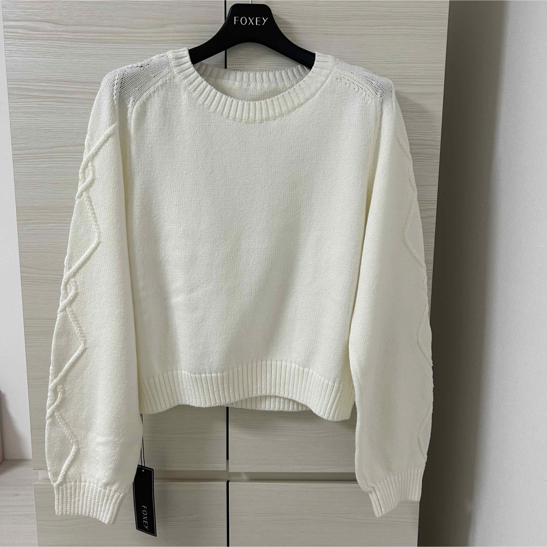 FOXEY - 今季新作 新品 FOXEY フォクシー ニット ホワイト 40 FOXEY - 今季新作 新品 FOXEY フォクシー ニット ホワイト 40