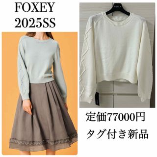 FOXEY - 今季新作 新品 FOXEY フォクシー ニット ホワイト 40 FOXEY - 今季新作 新品 FOXEY フォクシー ニット ホワイト 40
