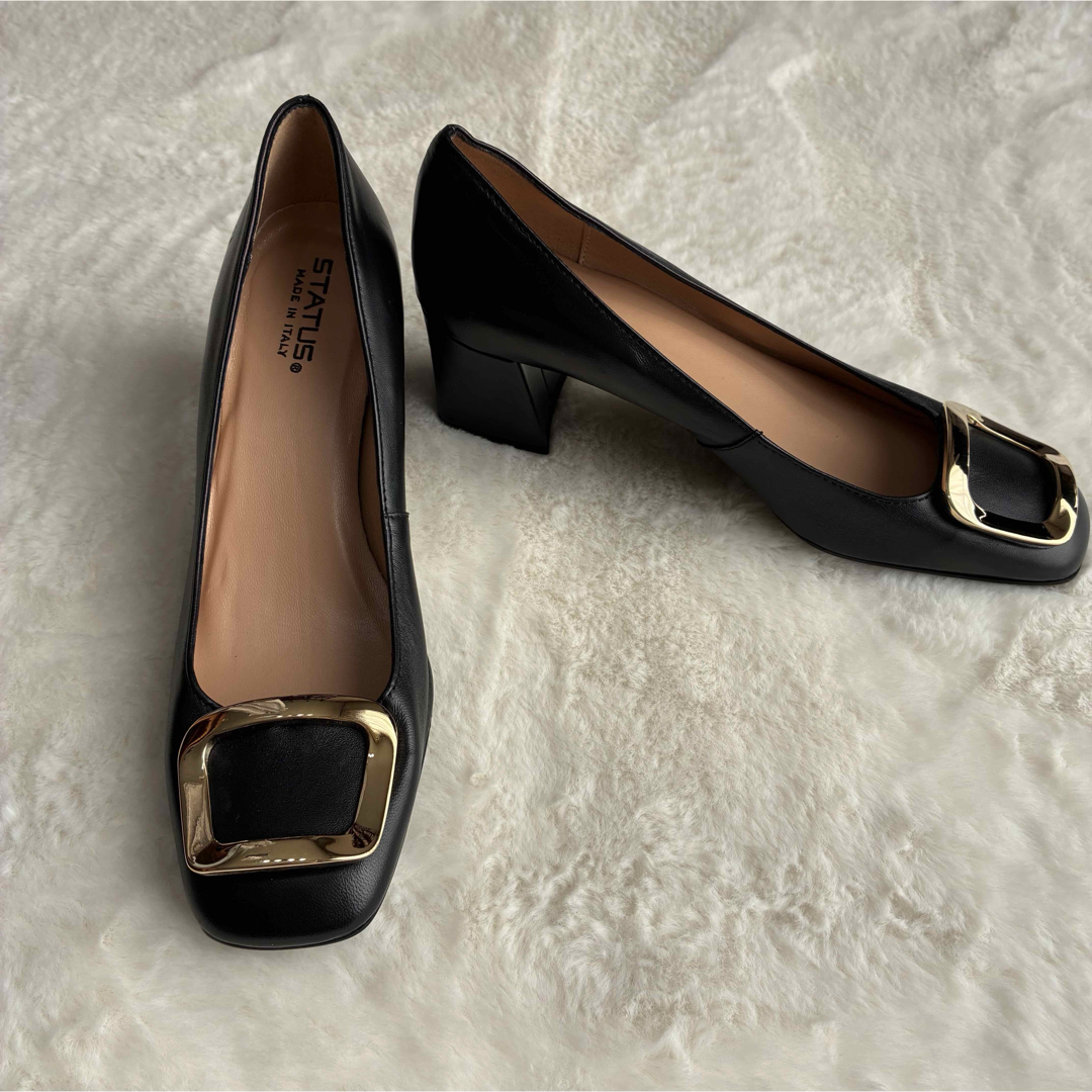 PELLICO - STATUS バックル付きレザーパンプス 36.5㎝ ブラック PELLICO - STATUS バックル付きレザーパンプス 36.5㎝ ブラック