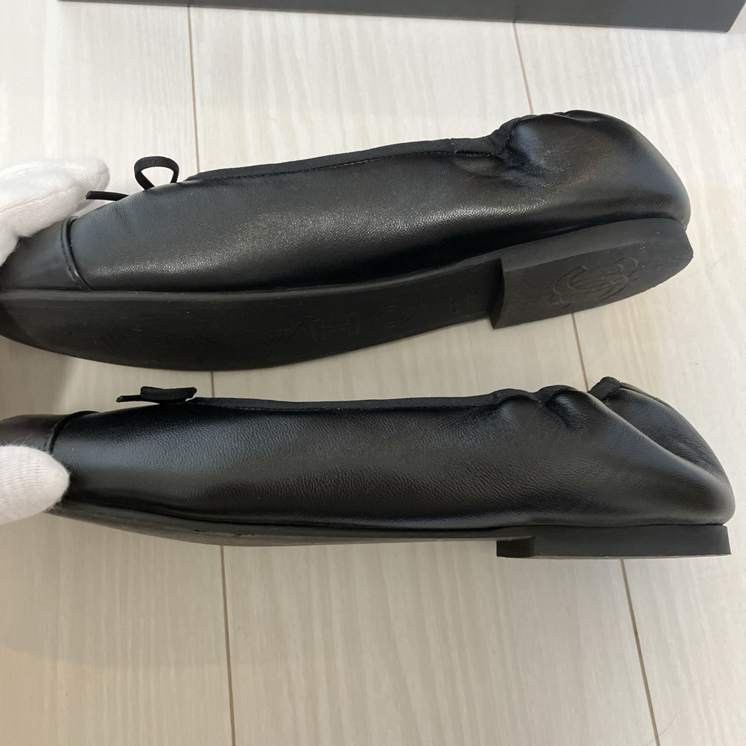 CHANEL - CHANEL 25C バレリーナ シューズ ブラック 37.5の通販 CHANEL - CHANEL 25C バレリーナ シューズ ブラック 37.5の通販