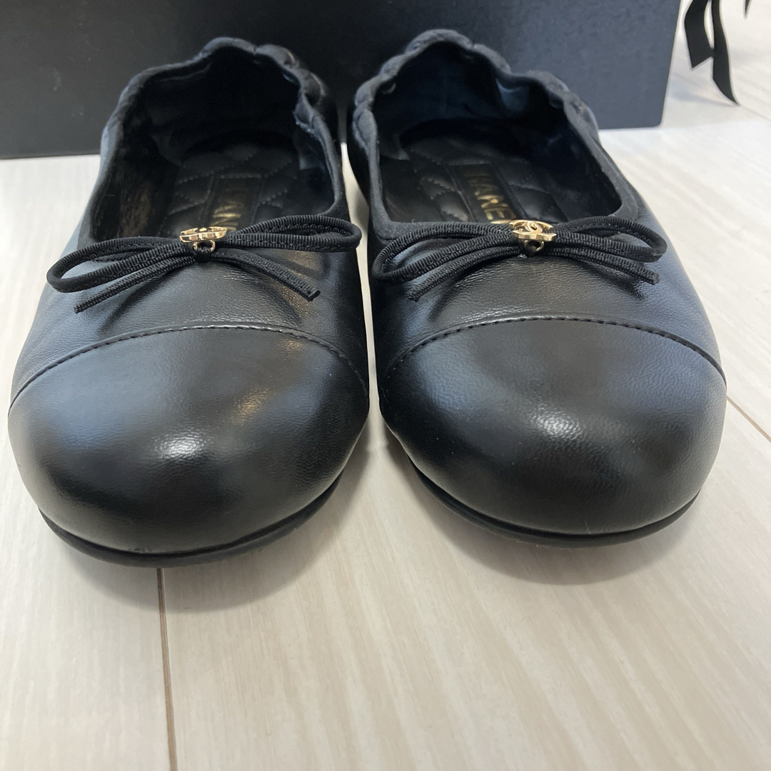 CHANEL - CHANEL 25C バレリーナ シューズ ブラック 37.5の通販 CHANEL - CHANEL 25C バレリーナ シューズ ブラック 37.5の通販