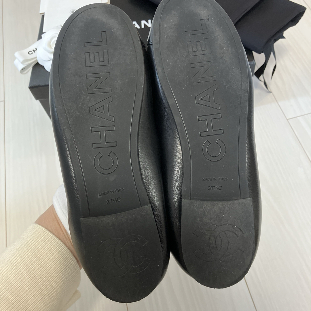 CHANEL - CHANEL 25C バレリーナ シューズ ブラック 37.5の通販 CHANEL - CHANEL 25C バレリーナ シューズ ブラック 37.5の通販