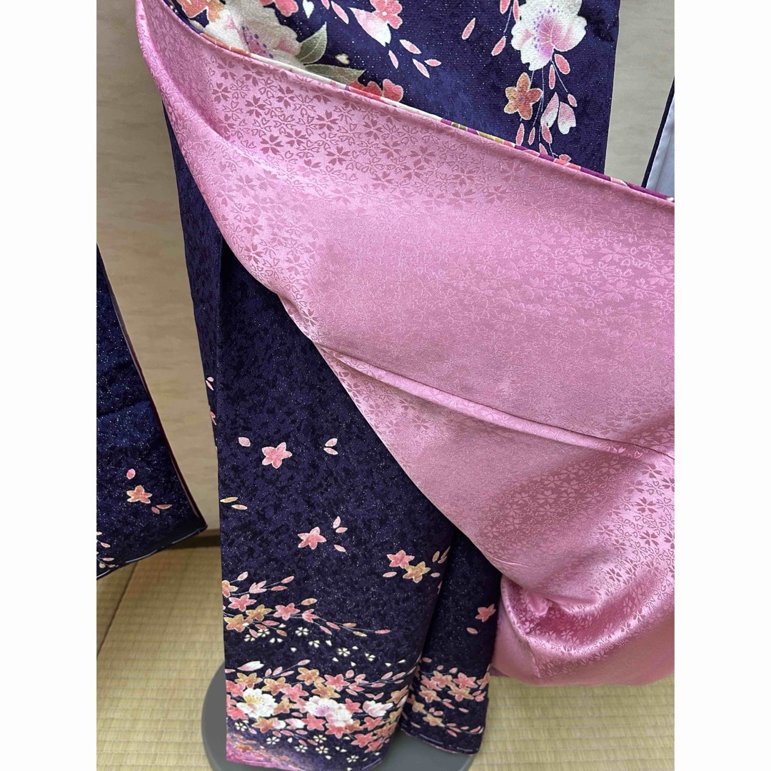 振袖 正絹 成人式 結婚式 紫紺 紫 紺 桜 八重桜 華麗の通販 by 振袖 正絹 成人式 結婚式 紫紺 紫 紺 桜 八重桜 華麗の通販 by