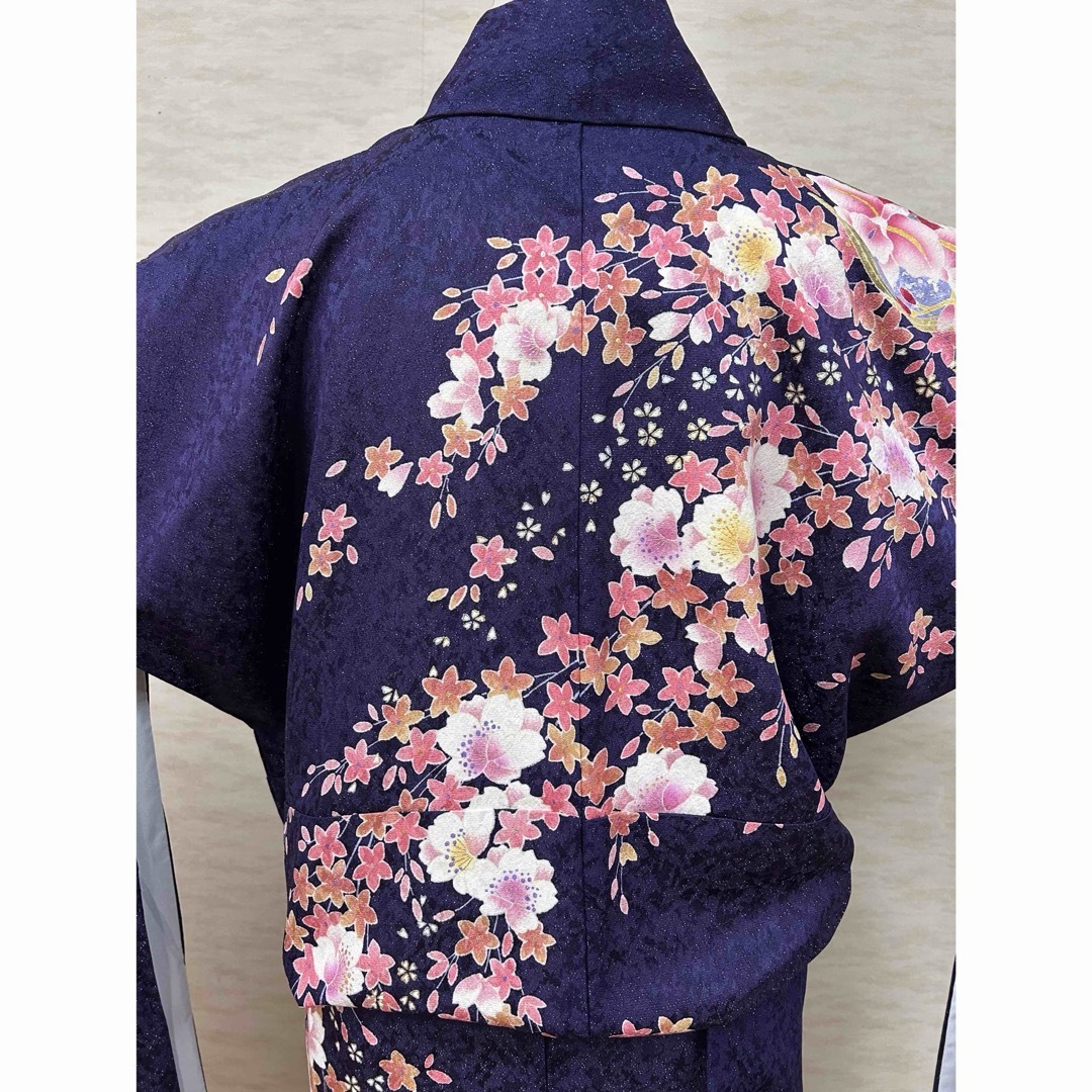 振袖 正絹 成人式 結婚式 紫紺 紫 紺 桜 八重桜 華麗の通販 by 振袖 正絹 成人式 結婚式 紫紺 紫 紺 桜 八重桜 華麗の通販 by