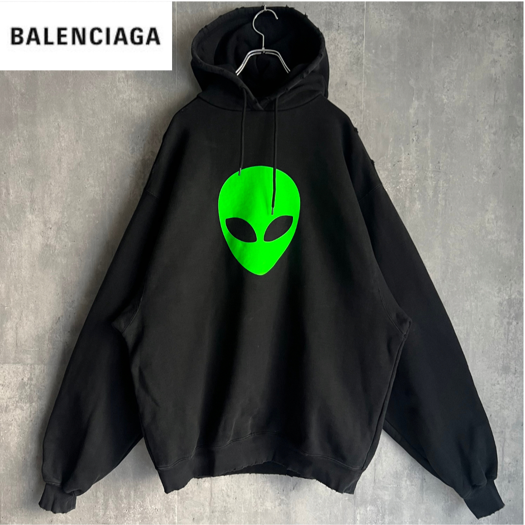 BALENCIAGA - BALENCIAGA Black Alian Sport Hoodie XXSの通販 BALENCIAGA - BALENCIAGA Black Alian Sport Hoodie XXSの通販