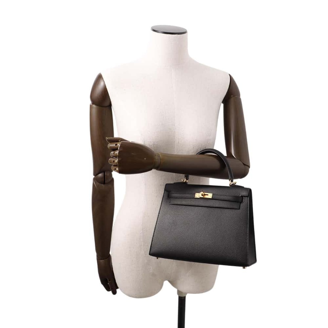 HERMES - エルメス ハンドバッグ ケリー25 外縫い ブラック HERMES - エルメス ハンドバッグ ケリー25 外縫い ブラック