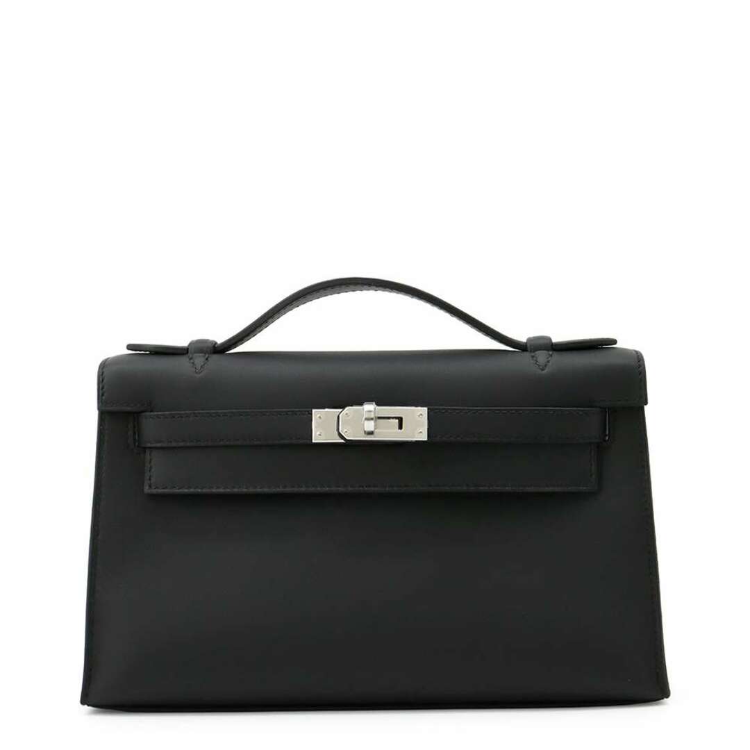 HERMES - エルメス ハンドバッグ ポシェットケリー ブラック HERMES - エルメス ハンドバッグ ポシェットケリー ブラック