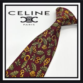 CELINE - 【美品】セリーヌ ネクタイ マカダム小紋柄 トリオンフ CELINE - 【美品】セリーヌ ネクタイ マカダム小紋柄 トリオンフ