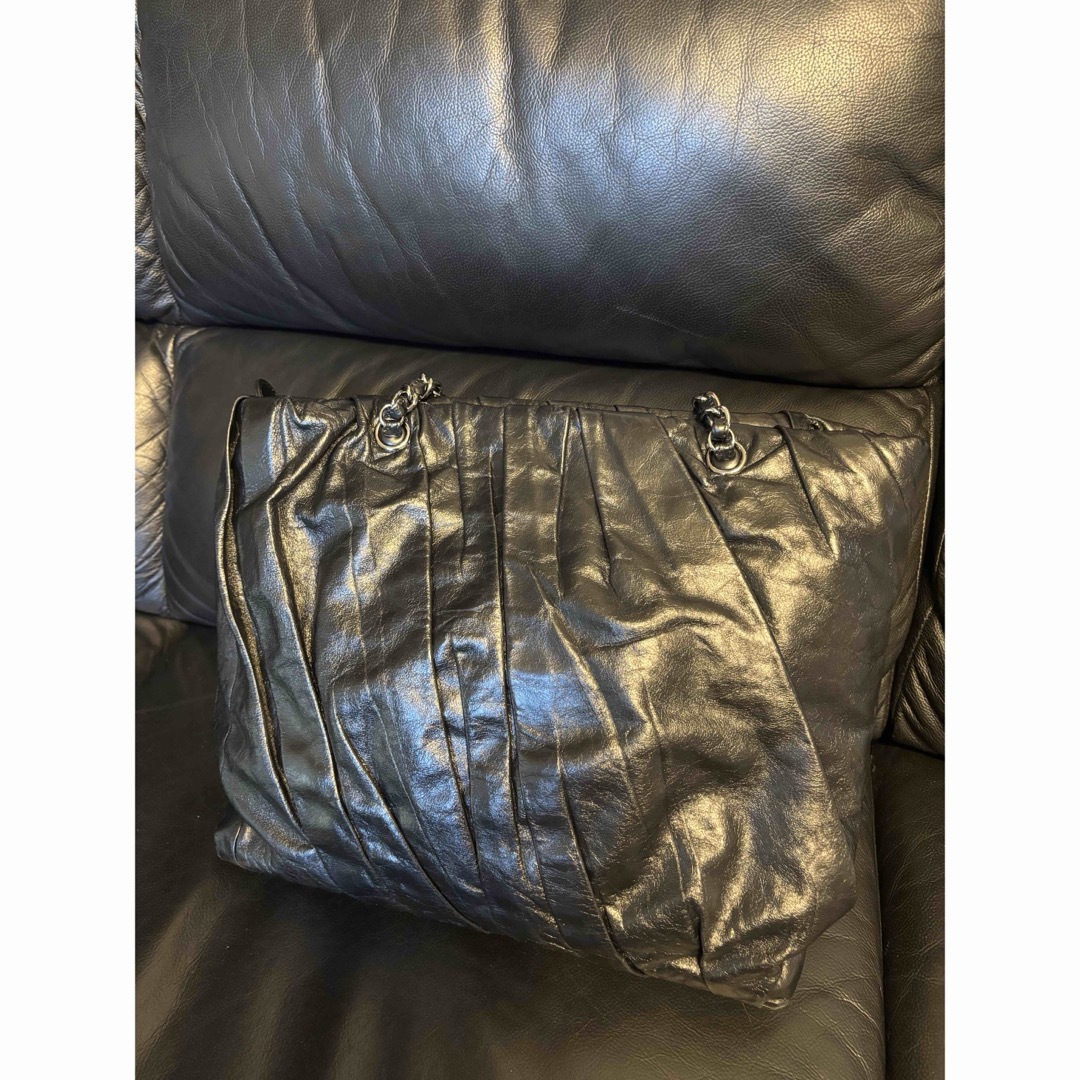 CHANEL - CHANEL チェーンショルダーバッグ レザー ブラック CHANEL - CHANEL チェーンショルダーバッグ レザー ブラック