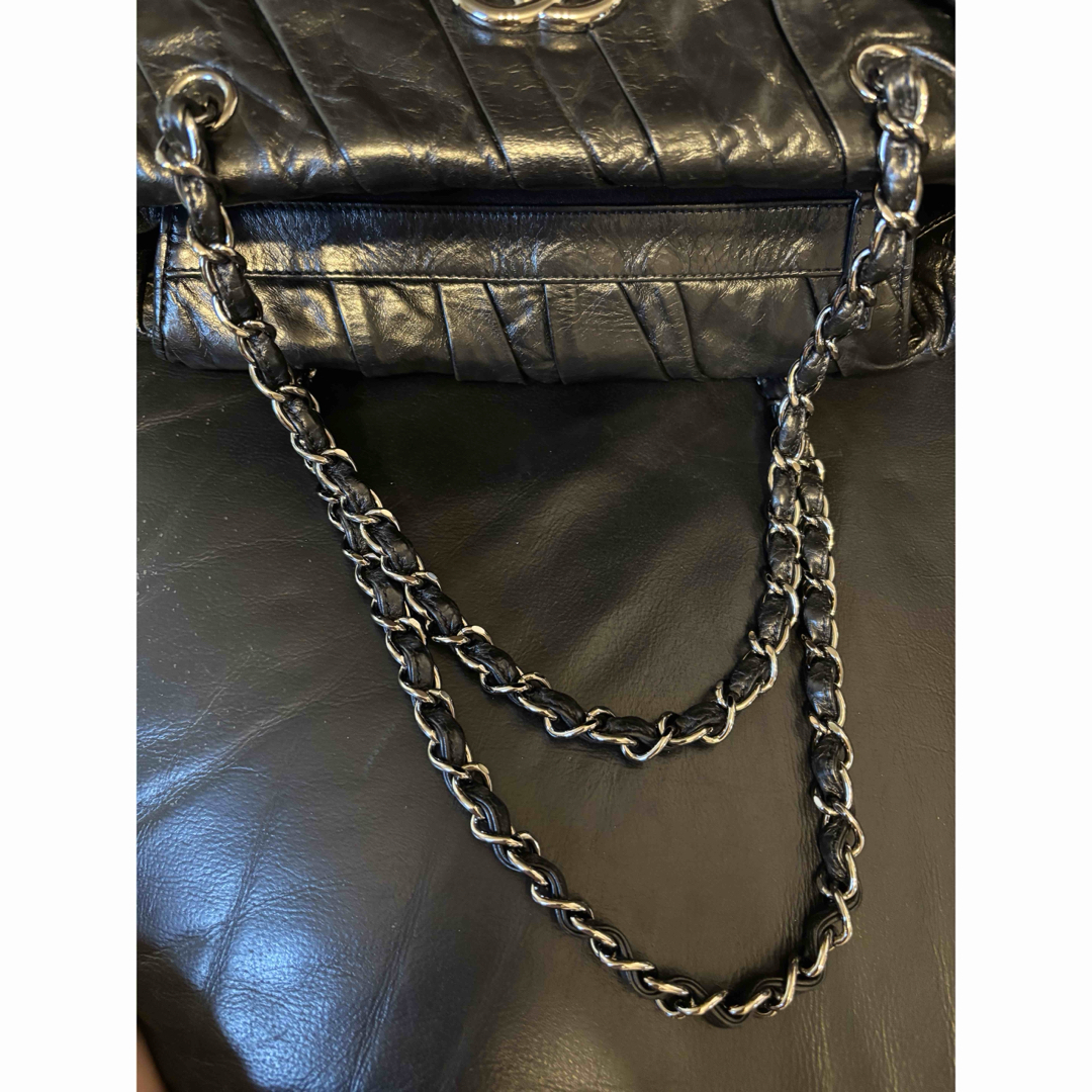 CHANEL - CHANEL チェーンショルダーバッグ レザー ブラック CHANEL - CHANEL チェーンショルダーバッグ レザー ブラック
