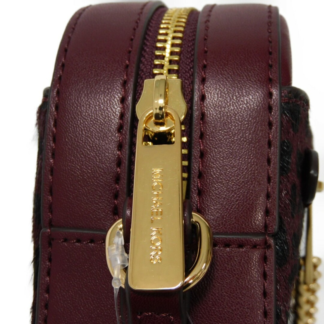 MICHAEL KORS(マイケルコース)のMichael Kors マイケルコース ジェット セット アイテム アニマル クロスボディ 未使用 ロゴ メタル ハラコ オックスブラッド ショルダーバッグ 35F4GTTC9H レディースのバッグ(ショルダーバッグ)の商品写真