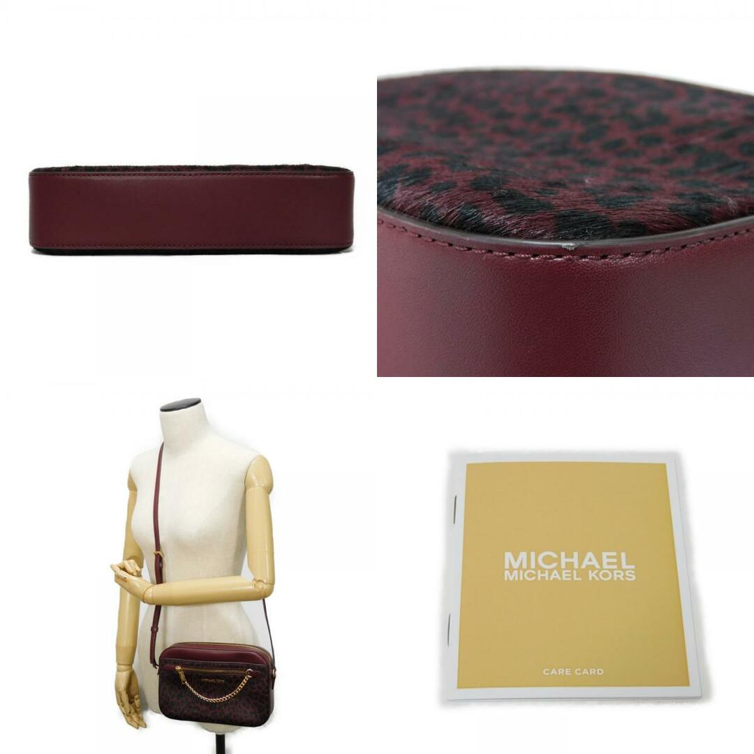 MICHAEL KORS(マイケルコース)のMichael Kors マイケルコース ジェット セット アイテム アニマル クロスボディ 未使用 ロゴ メタル ハラコ オックスブラッド ショルダーバッグ 35F4GTTC9H レディースのバッグ(ショルダーバッグ)の商品写真