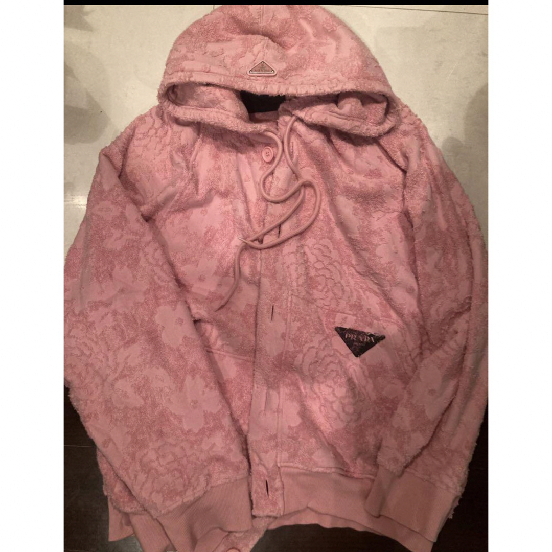 PRADA - prada 花柄パーカー ピンクの通販 by ria's shop PRADA - prada 花柄パーカー ピンクの通販 by ria's shop
