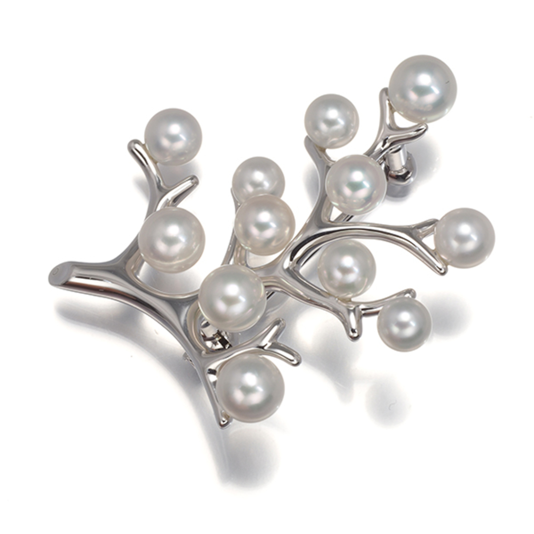 MIKIMOTO - ミキモト ブローチ パール 真珠 4.0-5.3mm 幸福の木 MIKIMOTO - ミキモト ブローチ パール 真珠 4.0-5.3mm 幸福の木