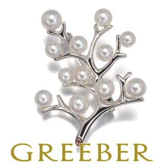 MIKIMOTO - ミキモト ブローチ パール 真珠 4.0-5.3mm 幸福の木 MIKIMOTO - ミキモト ブローチ パール 真珠 4.0-5.3mm 幸福の木