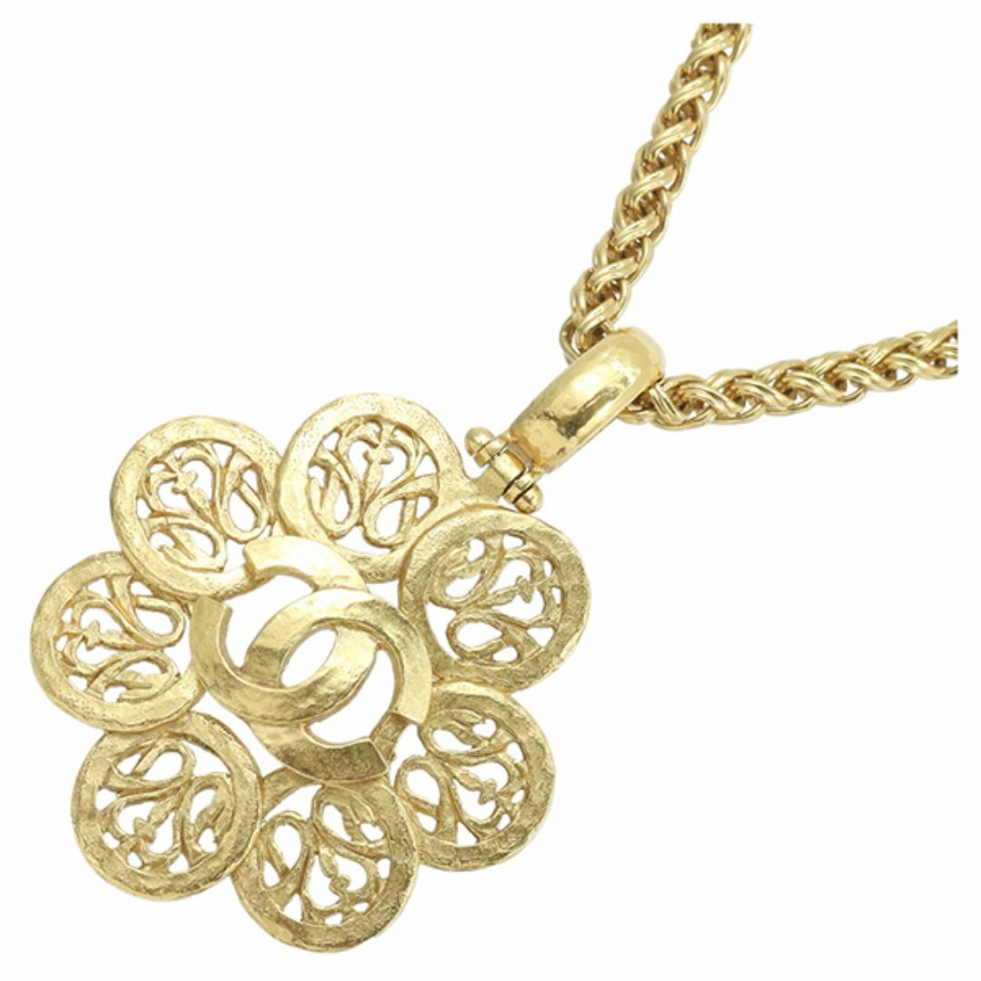 CHANEL - シャネル ネックレス ココマーク ロゴ 花柄 メタル CHANEL - シャネル ネックレス ココマーク ロゴ 花柄 メタル