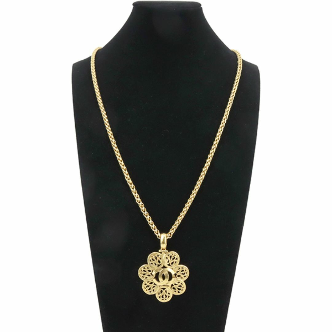 CHANEL - シャネル ネックレス ココマーク ロゴ 花柄 メタル CHANEL - シャネル ネックレス ココマーク ロゴ 花柄 メタル