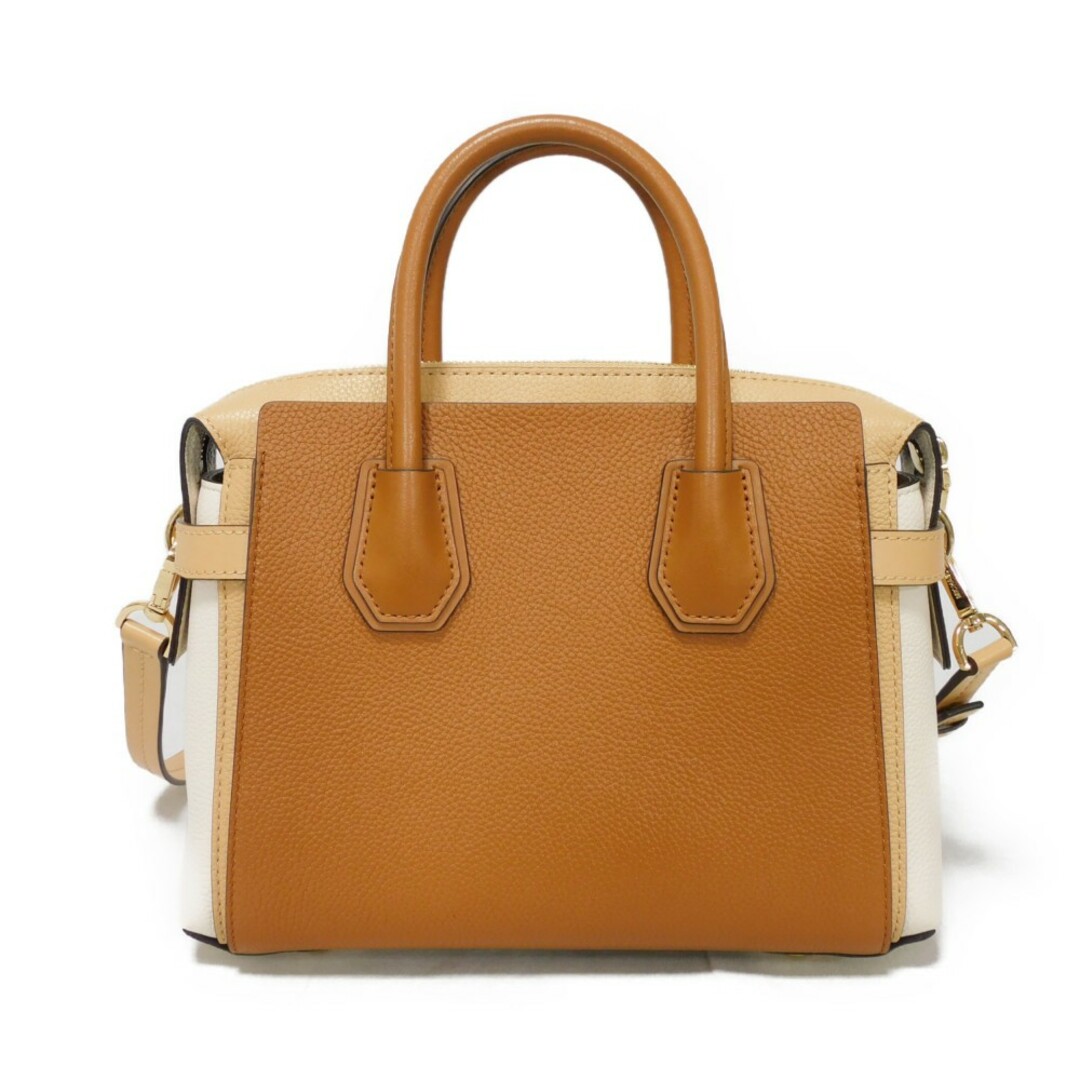 MICHAEL KORS(マイケルコース)のMichael Kors マイケルコース ベルティッド サッチェル スモール トップジップ ブラウン ホワイト 2WAY ショルダーバッグ ロゴ メタル トリコロール ハンドバッグ 30S9GM9SIT レディースのバッグ(ハンドバッグ)の商品写真