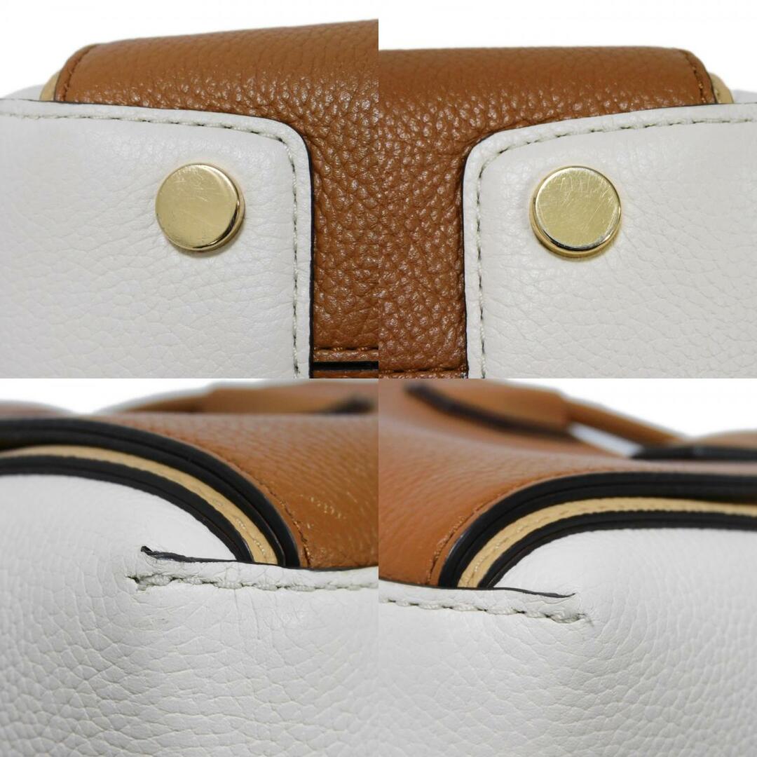 MICHAEL KORS(マイケルコース)のMichael Kors マイケルコース ベルティッド サッチェル スモール トップジップ ブラウン ホワイト 2WAY ショルダーバッグ ロゴ メタル トリコロール ハンドバッグ 30S9GM9SIT レディースのバッグ(ハンドバッグ)の商品写真