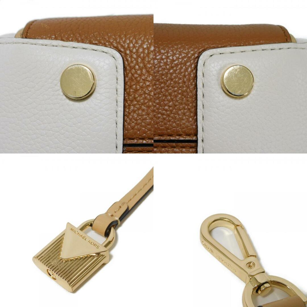 MICHAEL KORS(マイケルコース)のMichael Kors マイケルコース ベルティッド サッチェル スモール トップジップ ブラウン ホワイト 2WAY ショルダーバッグ ロゴ メタル トリコロール ハンドバッグ 30S9GM9SIT レディースのバッグ(ハンドバッグ)の商品写真
