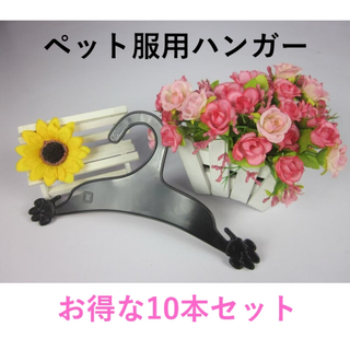 ペット ハンガー　洋服　ブラック　10本セット　プラスチック　小型猫　犬(犬)