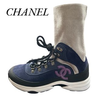 CHANEL - 【未使用級】 シャネル ココマーク スエード ソックス CHANEL - 【未使用級】 シャネル ココマーク スエード ソックス