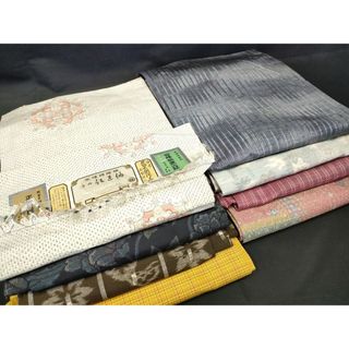 平和屋本店□紬 まとめて8点 花柄 縞 大島紬 手織 絋匠紬 真綿 平和屋本店□紬 まとめて8点 花柄 縞 大島紬 手織 絋匠紬 真綿