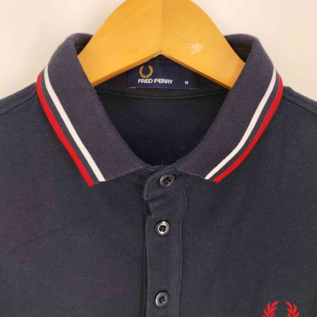 FRED PERRY - FRED PERRY(フレッドペリー) ロゴ刺繍 切替 鹿の子 FRED PERRY - FRED PERRY(フレッドペリー) ロゴ刺繍 切替 鹿の子