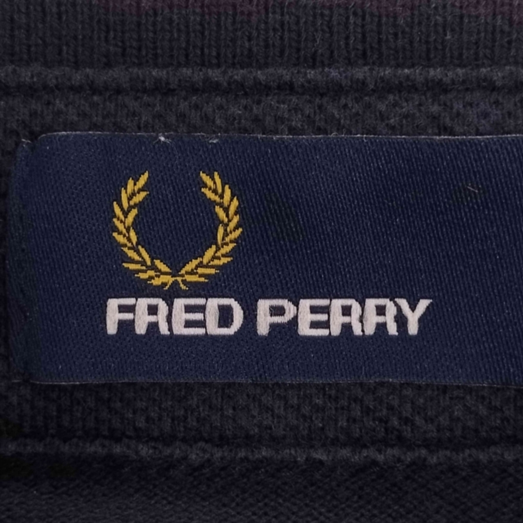 FRED PERRY - FRED PERRY(フレッドペリー) ロゴ刺繍 切替 鹿の子 FRED PERRY - FRED PERRY(フレッドペリー) ロゴ刺繍 切替 鹿の子