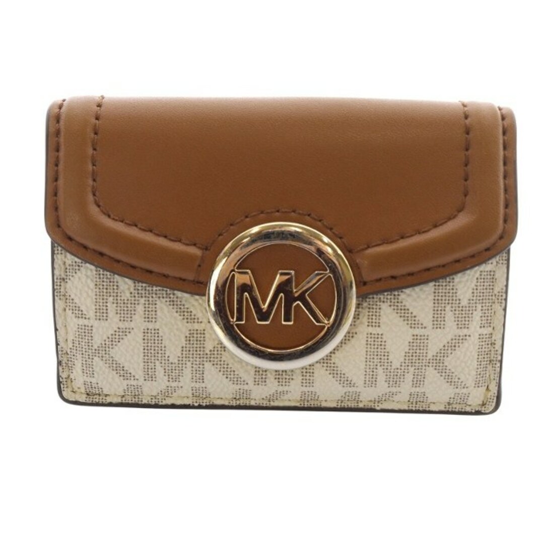 MICHAEL KORS - マイケルコース 財布 三つ折り ロゴ 茶色 MICHAEL KORS - マイケルコース 財布 三つ折り ロゴ 茶色
