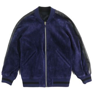 極美品△Berluti ベルルッティ R13LBL26KAAF カーフスキン スウェードレザー リバーシブル ボンバージャケット ネイビー ブラック A44 イタリア製 正規品 メンズ オススメ◎(その他)