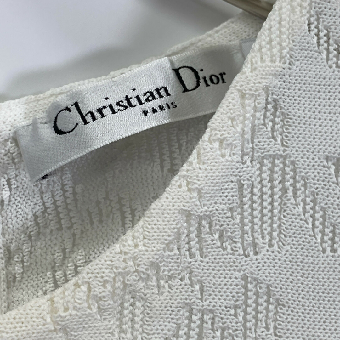 Christian Dior - クリスチャンディオール ホワイト 千鳥柄 Christian Dior - クリスチャンディオール ホワイト 千鳥柄