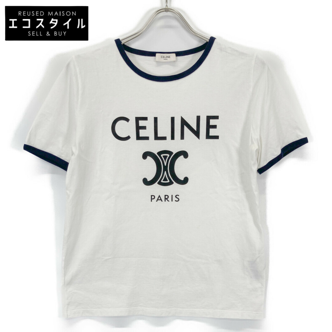 CELINE - セリーヌ ホワイト×ネイビー 2X872671Q トリオンフ T CELINE - セリーヌ ホワイト×ネイビー 2X872671Q トリオンフ T