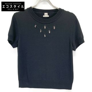 HERMES - エルメス ブラック チャーム付き ウール ハーフスリーブニット 40の通販 by HERMES - エルメス ブラック チャーム付き ウール ハーフスリーブニット 40の通販 by