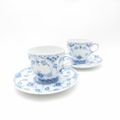 美品 ROYAL COPENHAGEN ロイヤルコペンハーゲン ブルーフルーテッドフルレース 072 073 コーヒーカップ&ソーサー 2客 ペア 珈琲 白磁 青 テーブルウェア SU11891Q1