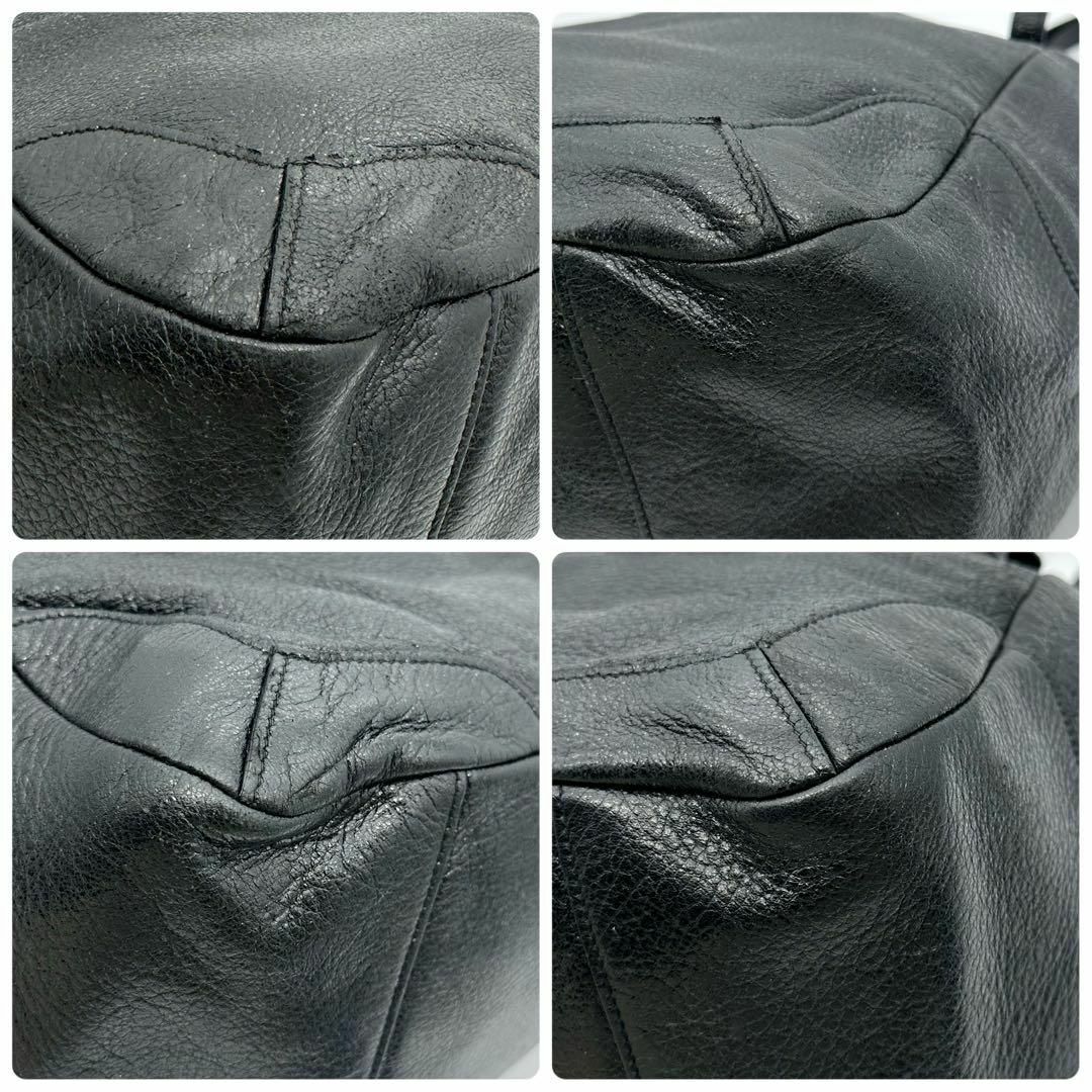 PRADA - PRADA プラダ トートバッグ シボ レザー ラメ ブラック PRADA - PRADA プラダ トートバッグ シボ レザー ラメ ブラック