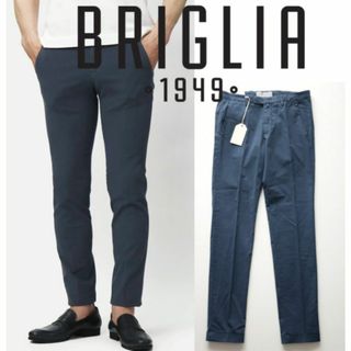新品【ブリリア 1949】ストレッッチSLIM ノープリーツパンツ46 新品【ブリリア 1949】ストレッッチSLIM ノープリーツパンツ46