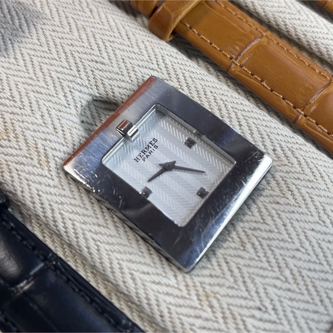 HERMES - 【正規品 可動】エルメス 腕時計 Hウォッチ スクエア HERMES - 【正規品 可動】エルメス 腕時計 Hウォッチ スクエア