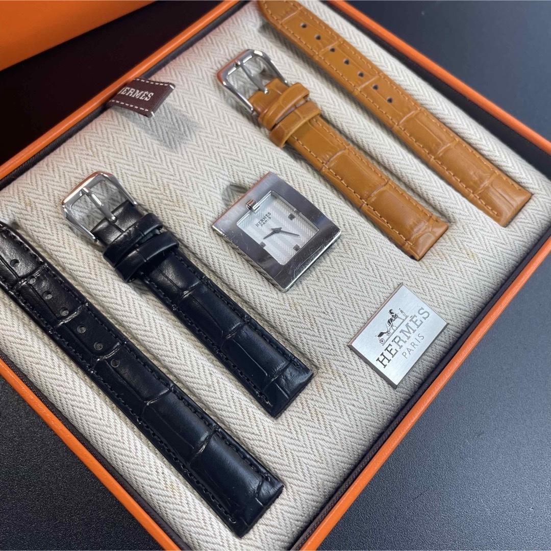 HERMES - 【正規品 可動】エルメス 腕時計 Hウォッチ スクエア HERMES - 【正規品 可動】エルメス 腕時計 Hウォッチ スクエア