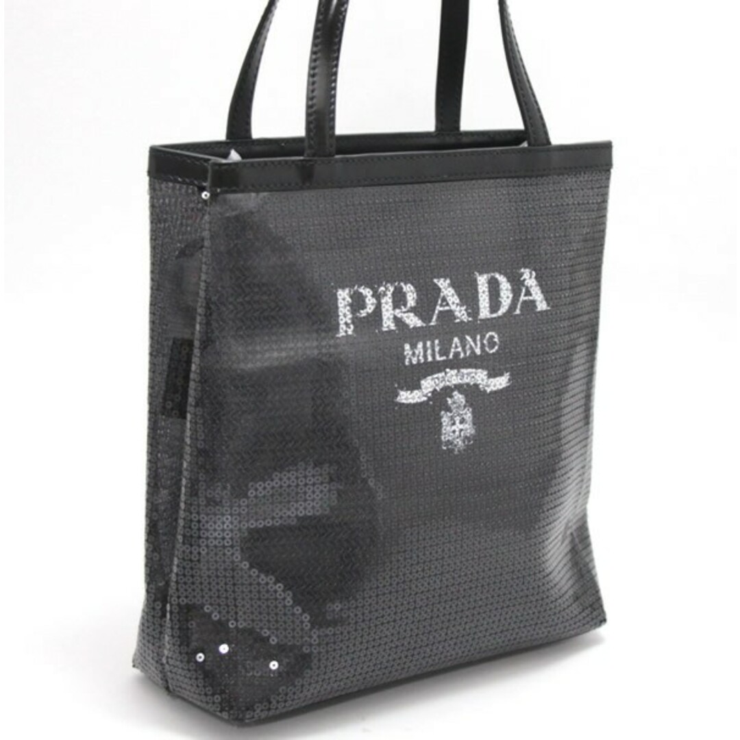 PRADA - プラダ PRADA スパンコール メッシュ ハンドバッグ 黒 PRADA - プラダ PRADA スパンコール メッシュ ハンドバッグ 黒