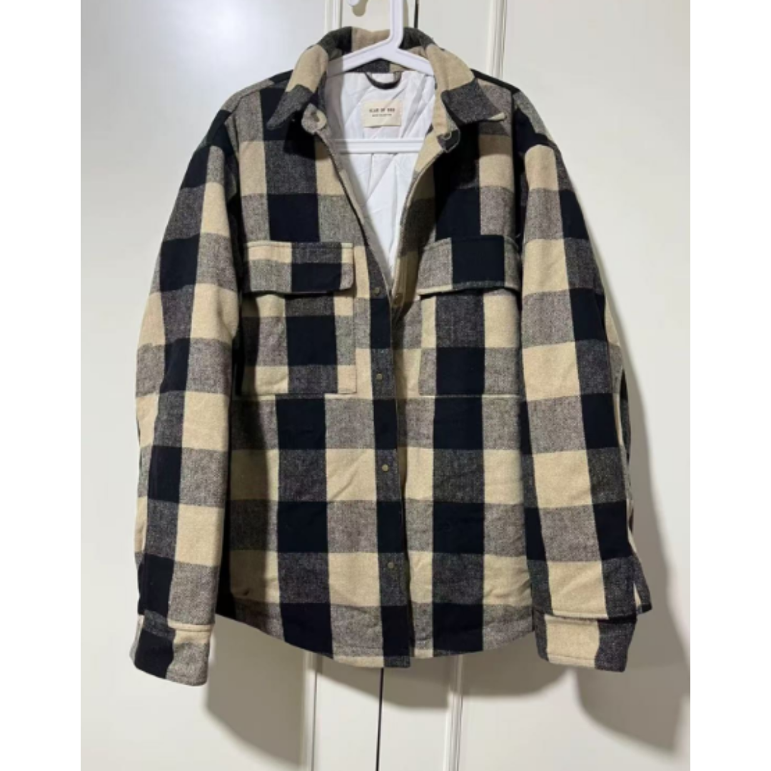 FEAR OF GOD Oversized Check Shirt Jacket Black/White - FW18 - US