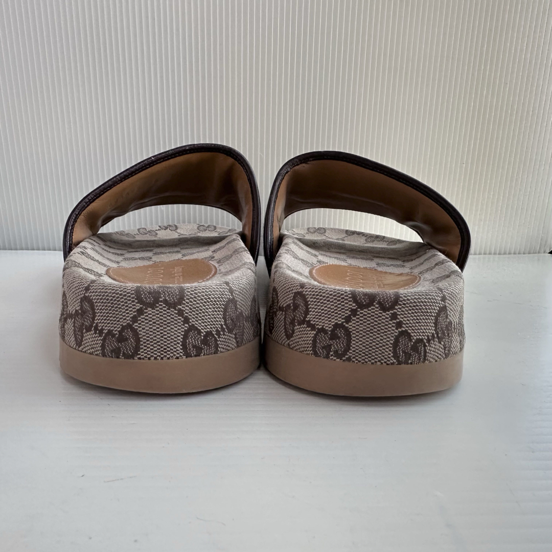 GUCCI - GUCCI グッチ 厚底 サンダル エボニー GG柄 キャンバス GUCCI - GUCCI グッチ 厚底 サンダル エボニー GG柄 キャンバス
