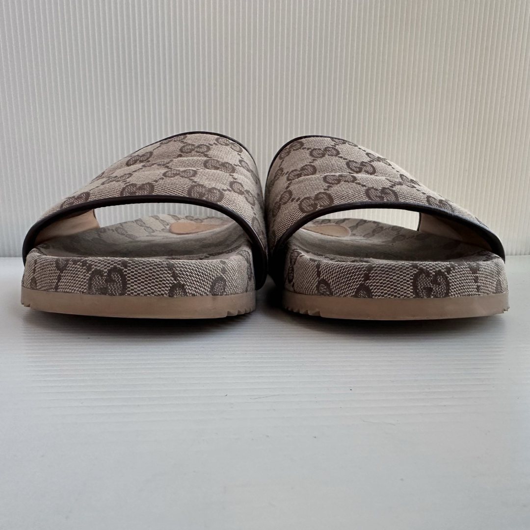 GUCCI - GUCCI グッチ 厚底 サンダル エボニー GG柄 キャンバス GUCCI - GUCCI グッチ 厚底 サンダル エボニー GG柄 キャンバス
