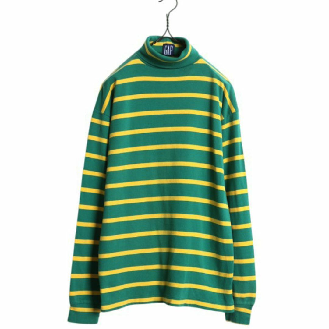 90s OLD GAP タートルネック ボーダー 長袖 Tシャツ メンズ M 90s OLD GAP タートルネック ボーダー 長袖 Tシャツ メンズ M
