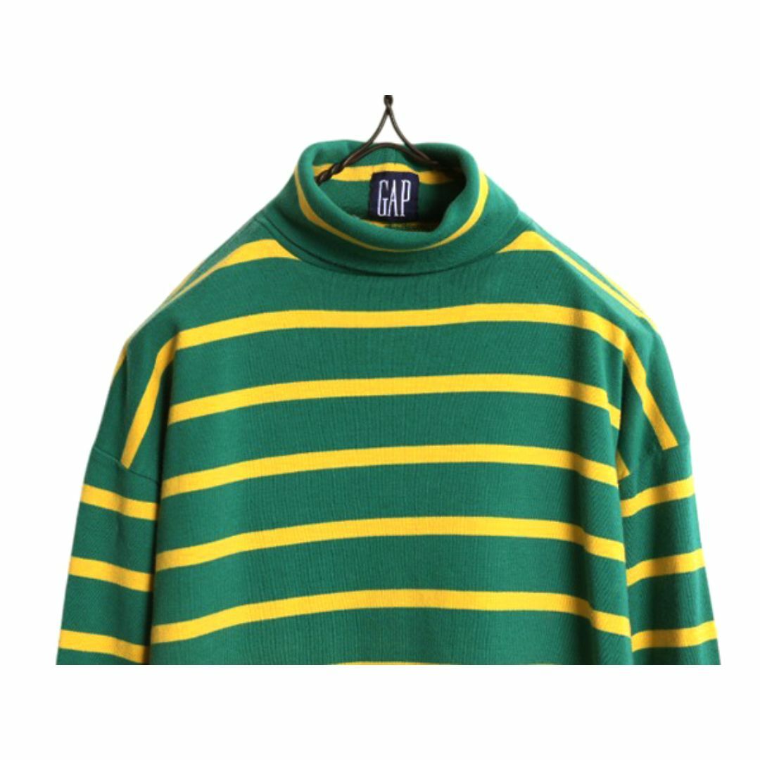 90s OLD GAP タートルネック ボーダー 長袖 Tシャツ メンズ M 90s OLD GAP タートルネック ボーダー 長袖 Tシャツ メンズ M