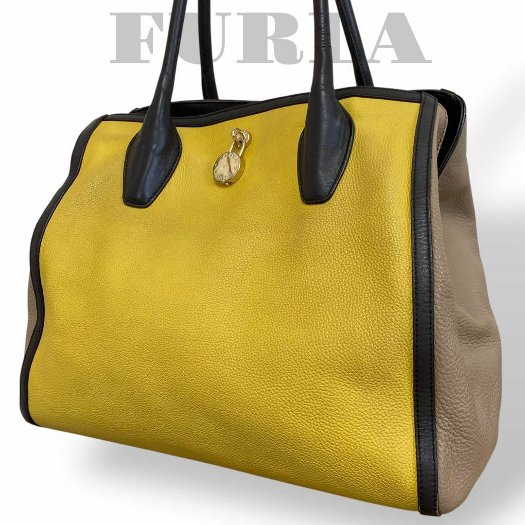 FURLA - FURLA オリンピア トートバッグ レザー シボ革 バイ FURLA - FURLA オリンピア トートバッグ レザー シボ革 バイ