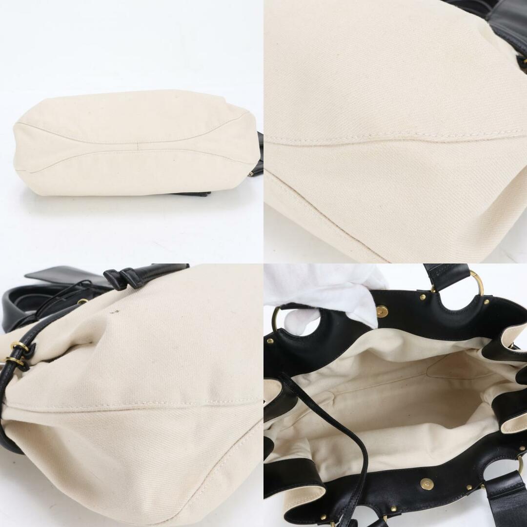 GUCCI - グッチ 95168 レザー キャンバス ハンドバッグ トート GUCCI - グッチ 95168 レザー キャンバス ハンドバッグ トート