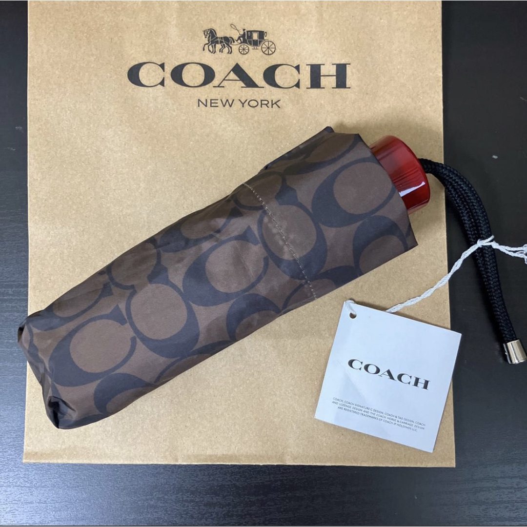 COACH - 新品未使用 コーチ アンブレラ 折りたたみ傘 傘 晴雨 COACH - 新品未使用 コーチ アンブレラ 折りたたみ傘 傘 晴雨