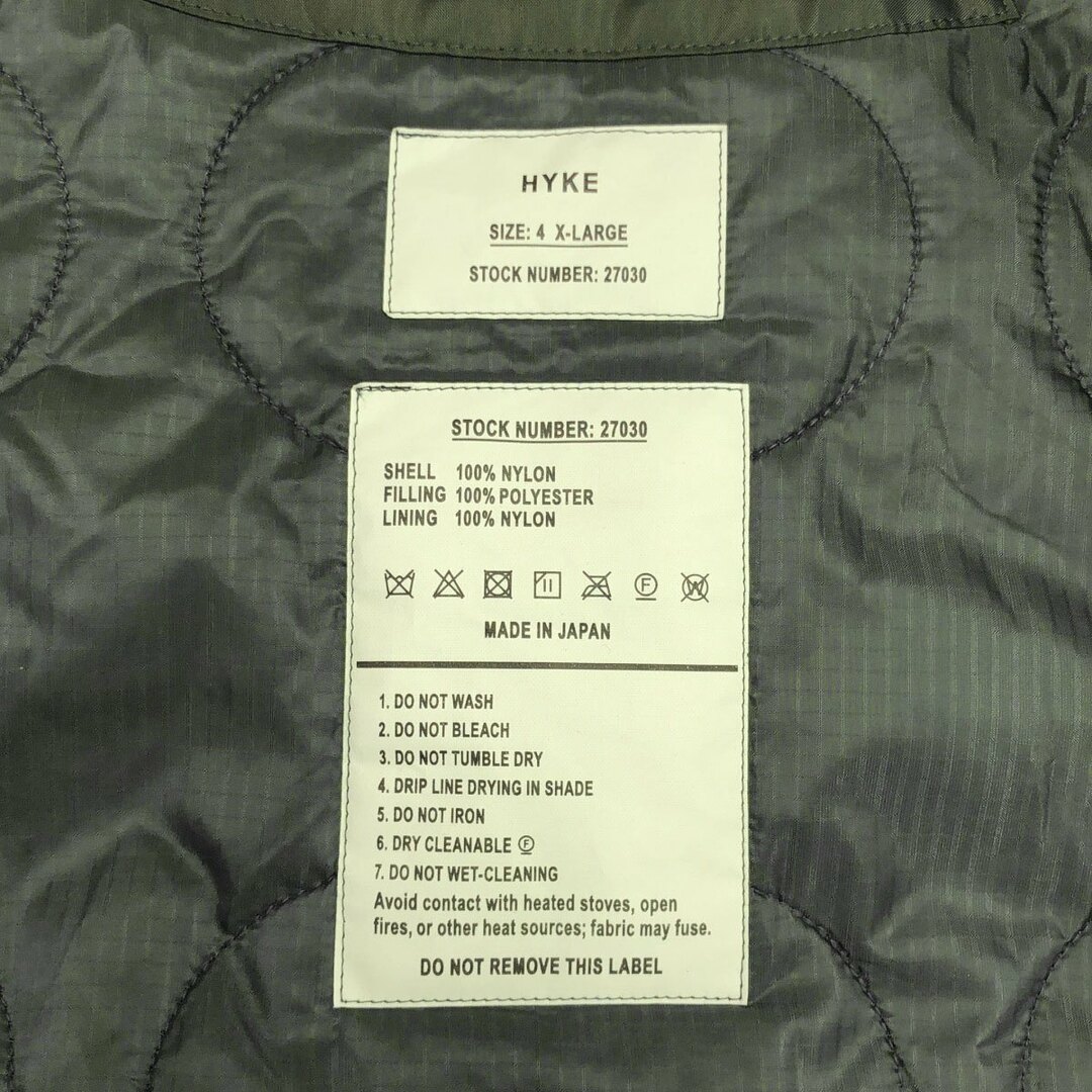 HYKE - HYKE ハイク 21AW ライナーキルティングジャケット 212 HYKE - HYKE ハイク 21AW ライナーキルティングジャケット 212