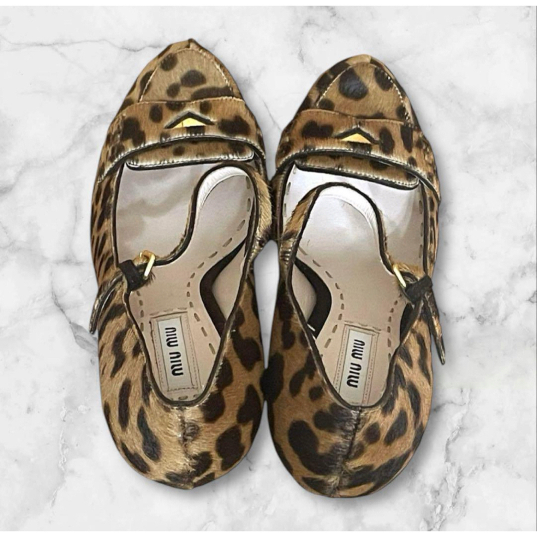 MIU MIU - 良品 MIUMIU ハラコレザー レオパード 豹柄 アニマル MIU MIU - 良品 MIUMIU ハラコレザー レオパード 豹柄 アニマル
